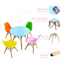 Load image into Gallery viewer, Gymax 5 PC Kids Colorful Round Table Chair Set w/ 4 Armless Chairs