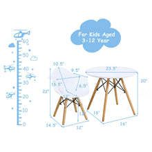 Load image into Gallery viewer, Gymax 3 Piece Kids Round Table Chair Set with 2 Arm Chairs White