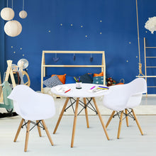 Load image into Gallery viewer, Gymax 3 Piece Kids Round Table Chair Set with 2 Arm Chairs White