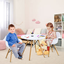 Load image into Gallery viewer, Gymax 3 Piece Kids Round Table Chair Set with 2 Arm Chairs White
