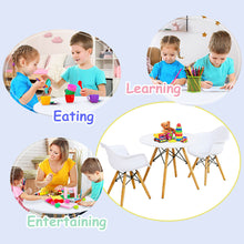Load image into Gallery viewer, Gymax 3 Piece Kids Round Table Chair Set with 2 Arm Chairs White