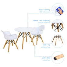 Load image into Gallery viewer, Gymax 3 Piece Kids Round Table Chair Set with 2 Arm Chairs White