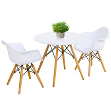 Load image into Gallery viewer, Gymax 3 Piece Kids Round Table Chair Set with 2 Arm Chairs White
