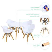Load image into Gallery viewer, Gymax 5 PC Kids Round Table Chair Set with 4 Arm Chairs White