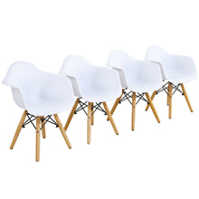 Load image into Gallery viewer, Gymax 5 PC Kids Round Table Chair Set with 4 Arm Chairs White