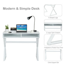 Load image into Gallery viewer, Gymax Modern Computer Desk Writing Desk Makeup Vanity Table Storage