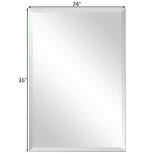Load image into Gallery viewer, Gymax Rectangle Mirror Wall Mounted Bathroom Beveled Silver Mirror Frameless