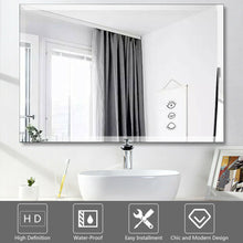 Load image into Gallery viewer, Gymax Rectangle Mirror Wall Mounted Bathroom Beveled Silver Mirror Frameless