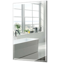 Load image into Gallery viewer, Gymax Rectangle Mirror Wall Mounted Bathroom Beveled Silver Mirror Frameless
