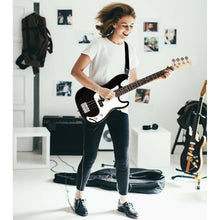 Load image into Gallery viewer, Gymax Electric Bass Guitar Full Size 4 String w/ Bag Strap Guitar Pick Amp Cord Black
