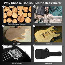 Load image into Gallery viewer, Gymax Electric Bass Guitar Full Size 4 String w/ Bag Strap Guitar Pick Amp Cord Black
