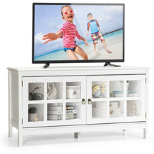 Load image into Gallery viewer, Gymax TV Stand Modern Wood Storage Console Entertainment Center w/ 2 Doors White