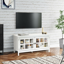 Load image into Gallery viewer, Gymax TV Stand Modern Wood Storage Console Entertainment Center w/ 2 Doors White