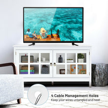 Load image into Gallery viewer, Gymax TV Stand Modern Wood Storage Console Entertainment Center w/ 2 Doors White