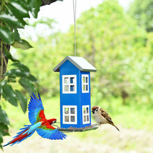 Load image into Gallery viewer, Gymax Outdoor Wild Bird Feeder Weatherproof House Design Garden Yard Decoration Blue