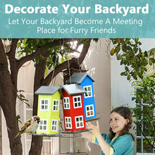Load image into Gallery viewer, Gymax Outdoor Wild Bird Feeder Weatherproof House Design Garden Yard Decoration Blue