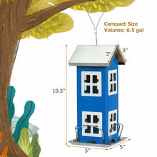Load image into Gallery viewer, Gymax Outdoor Wild Bird Feeder Weatherproof House Design Garden Yard Decoration Blue