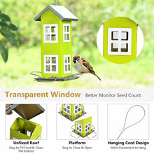 Load image into Gallery viewer, Gymax Outdoor Wild Bird Feeder Weatherproof House Design Garden Yard Decoration Green