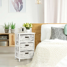 Load image into Gallery viewer, Gymax Chest w/3 Fabric Drawers Vintage Wood Frame End Table Side Sofa Table Nightstand