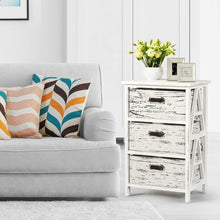 Load image into Gallery viewer, Gymax Chest w/3 Fabric Drawers Vintage Wood Frame End Table Side Sofa Table Nightstand
