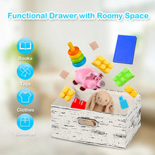 Load image into Gallery viewer, Gymax Chest w/3 Fabric Drawers Vintage Wood Frame End Table Side Sofa Table Nightstand