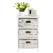 Load image into Gallery viewer, Gymax Chest w/3 Fabric Drawers Vintage Wood Frame End Table Side Sofa Table Nightstand