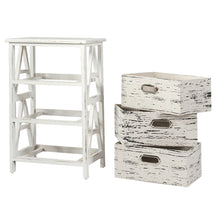 Load image into Gallery viewer, Gymax Chest w/3 Fabric Drawers Vintage Wood Frame End Table Side Sofa Table Nightstand