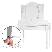 Load image into Gallery viewer, Gymax 7 Drawers Vanity Set Dressing Table w/ Tri-Folding Mirror White