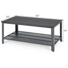 Load image into Gallery viewer, Gymax Coffee Table Console Table with Storage Shelf and Metal Frame Wood Look Grey