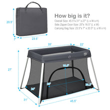 Load image into Gallery viewer, Gymax Foldable Baby Playpen Playard Lightweight Crib w/ Carry Bag For Infant Dark Gray