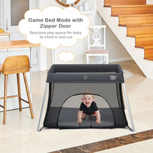 Load image into Gallery viewer, Gymax Foldable Baby Playpen Playard Lightweight Crib w/ Carry Bag For Infant Dark Gray