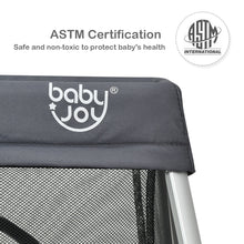 Load image into Gallery viewer, Gymax Foldable Baby Playpen Playard Lightweight Crib w/ Carry Bag For Infant Dark Gray