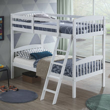 Load image into Gallery viewer, Gymax Wood Hardwood Twin Bunk Beds Convertible into 2 Individual Kid Bed Ladder White