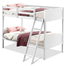 Load image into Gallery viewer, Gymax Wooden Twin Over Twin Bunk Beds Convertable 2 Individual Twin Beds White