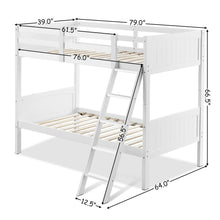 Load image into Gallery viewer, Gymax Wooden Twin Over Twin Bunk Beds Convertable 2 Individual Twin Beds White