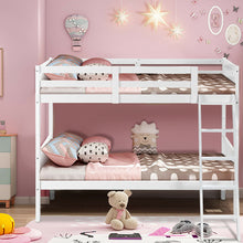 Load image into Gallery viewer, Gymax Wooden Twin Over Twin Bunk Beds Convertable 2 Individual Twin Beds White