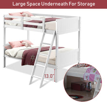 Load image into Gallery viewer, Gymax Wooden Twin Over Twin Bunk Beds Convertable 2 Individual Twin Beds White