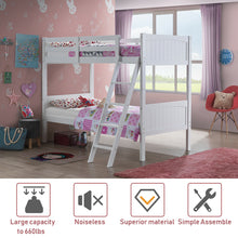 Load image into Gallery viewer, Gymax Wooden Twin Over Twin Bunk Beds Convertable 2 Individual Twin Beds White