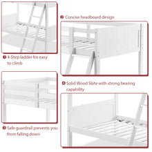 Load image into Gallery viewer, Gymax Wooden Twin Over Twin Bunk Beds Convertable 2 Individual Twin Beds White