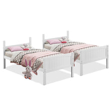 Load image into Gallery viewer, Gymax Wooden Twin Over Twin Bunk Beds Convertable 2 Individual Twin Beds White