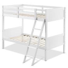 Load image into Gallery viewer, Gymax Wooden Twin Over Twin Bunk Beds Convertable 2 Individual Twin Beds White