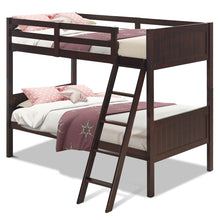 Load image into Gallery viewer, Gymax Wooden Twin Over Twin Bunk Beds Convertable 2 Individual Twin Beds Espresso