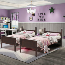 Load image into Gallery viewer, Gymax Wooden Twin Over Twin Bunk Beds Convertable 2 Individual Twin Beds Espresso
