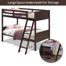 Load image into Gallery viewer, Gymax Wooden Twin Over Twin Bunk Beds Convertable 2 Individual Twin Beds Espresso