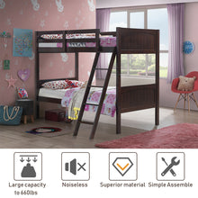 Load image into Gallery viewer, Gymax Wooden Twin Over Twin Bunk Beds Convertable 2 Individual Twin Beds Espresso
