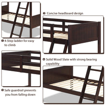 Load image into Gallery viewer, Gymax Wooden Twin Over Twin Bunk Beds Convertable 2 Individual Twin Beds Espresso
