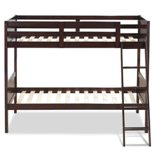 Load image into Gallery viewer, Gymax Wooden Twin Over Twin Bunk Beds Convertable 2 Individual Twin Beds Espresso
