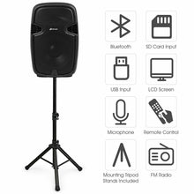 Load image into Gallery viewer, Gymax Portable Dual 15'' 2-way 2000 W Powered Speakers w/ Controller