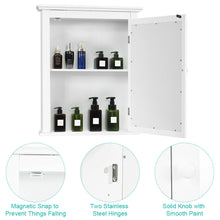 Load image into Gallery viewer, Gymax Bathroom Mirror Cabinet Wall Mounted Adjustable Shelf Medicine Storage White