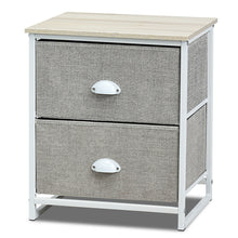 Load image into Gallery viewer, Gymax 2 Drawers Nightstand Side Table Storage Unit Display Metal Frame Dorm Room